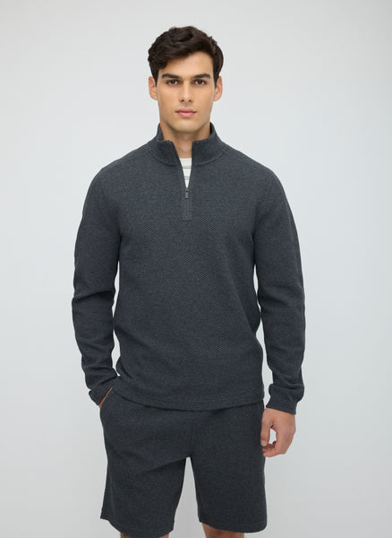 Textured 1/4 Zip Sweatshirt