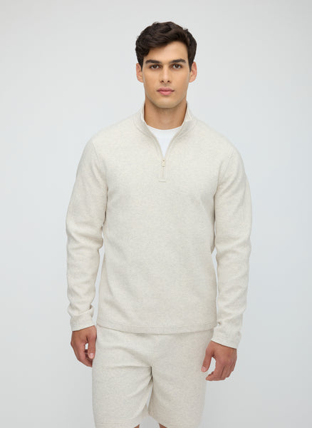 Textured 1/4 Zip Sweatshirt